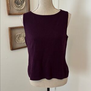 St. John Plum Purple Knit Tank Top- Sz Medium